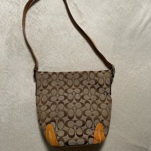 Coffee brown coach bag with little to no stains